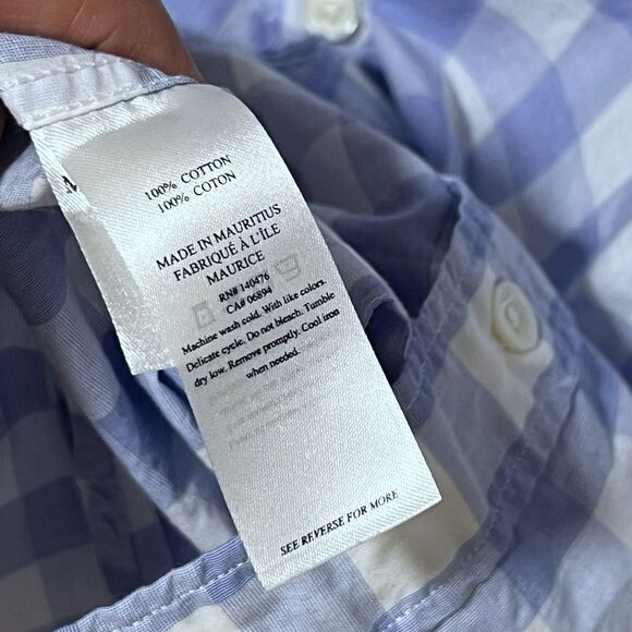 Faherty Shirt Mens Small‎ Blue Plaid Light Casual Button Up Classiccore Preppy - Picture 5 of 6